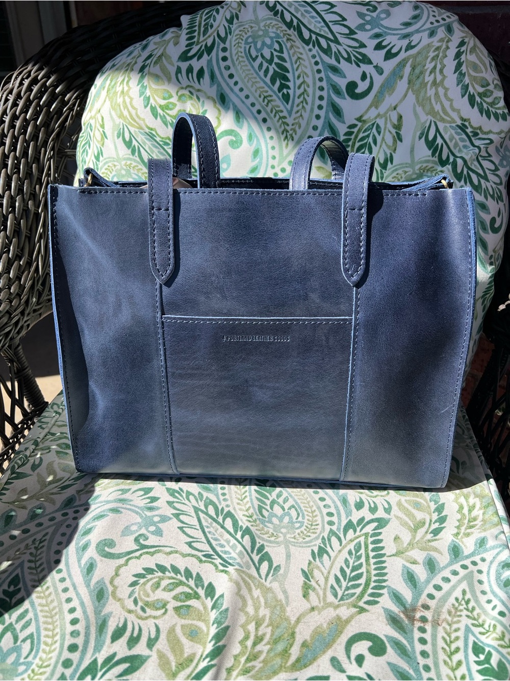 Portland Leather Premium Large East West Lola in Cowboy Blue-NEW